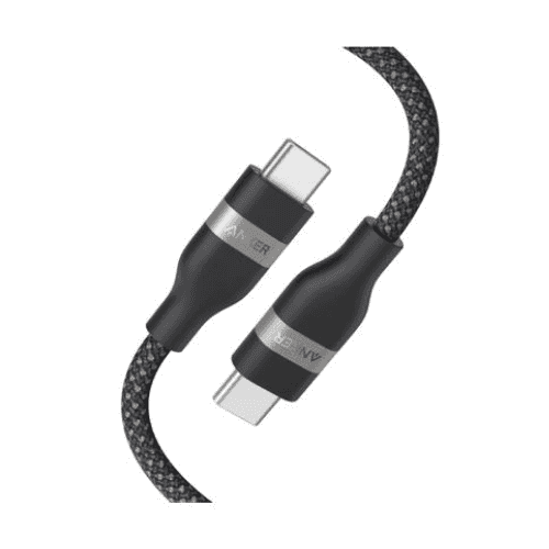 ANKER USB Tip-C M/M 0.9M 240W/480Mbps Pleteni kabl za super brzo punjenje Crni