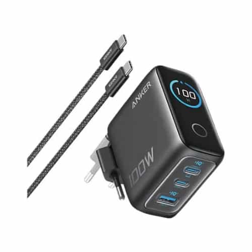 ANKER 100W GaN 3-porta (2x USB-C i 1x USB-A) Zidni punjač sa USB-C M/M kablom