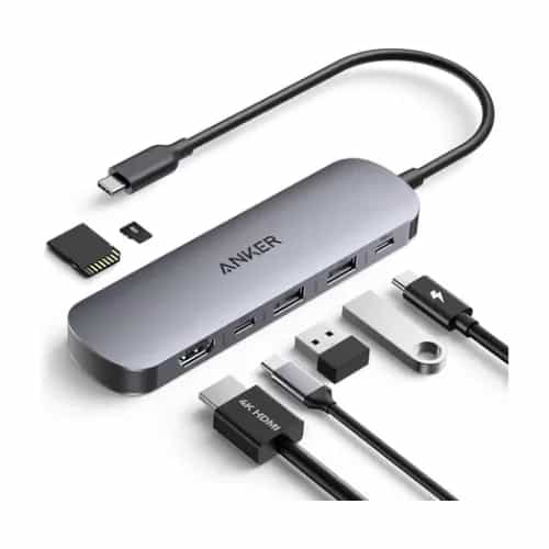 ANKER NANO USB-C Hub 7u1 Sivi
