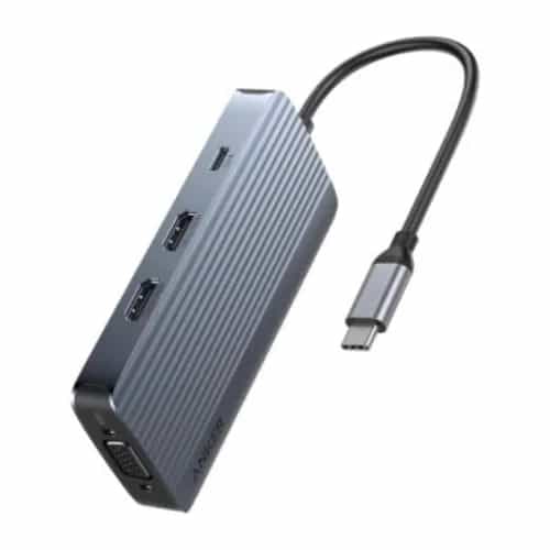 ANKER USB-C Data Hub 8u1 Triple Display PD 85W Doking stanica Siva