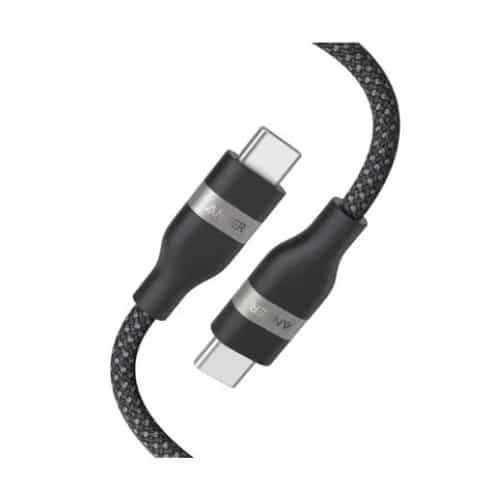 ANKER USB Tip-C M/M 0.9M 240W/480Mbps Pleteni kabl za super brzo punjenje Crni