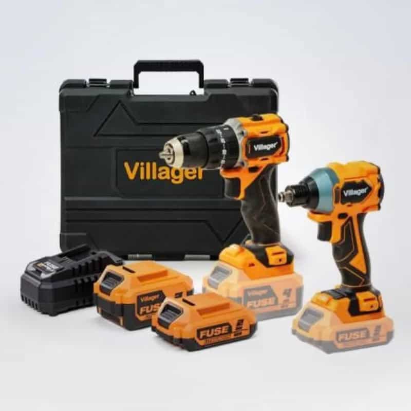 VILLAGER FUSE SET BUSILICA VLP5121 + ODVRTAC VLP6420 BATERIJA 1X2.0AH+1X4.0AH+PUNJAC 2.4A 088700